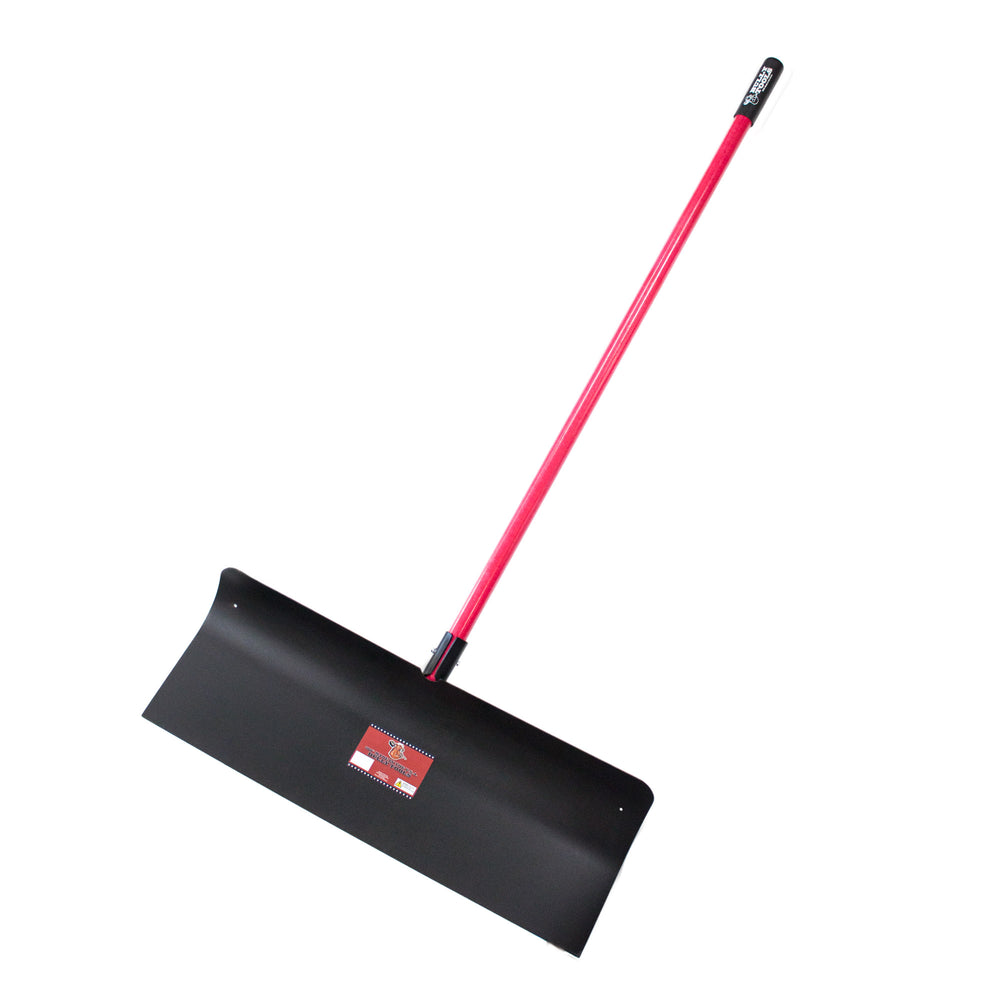 BULLY TOOLS 30 inch Steel Snow Pusher with Long Fiberglass Handle